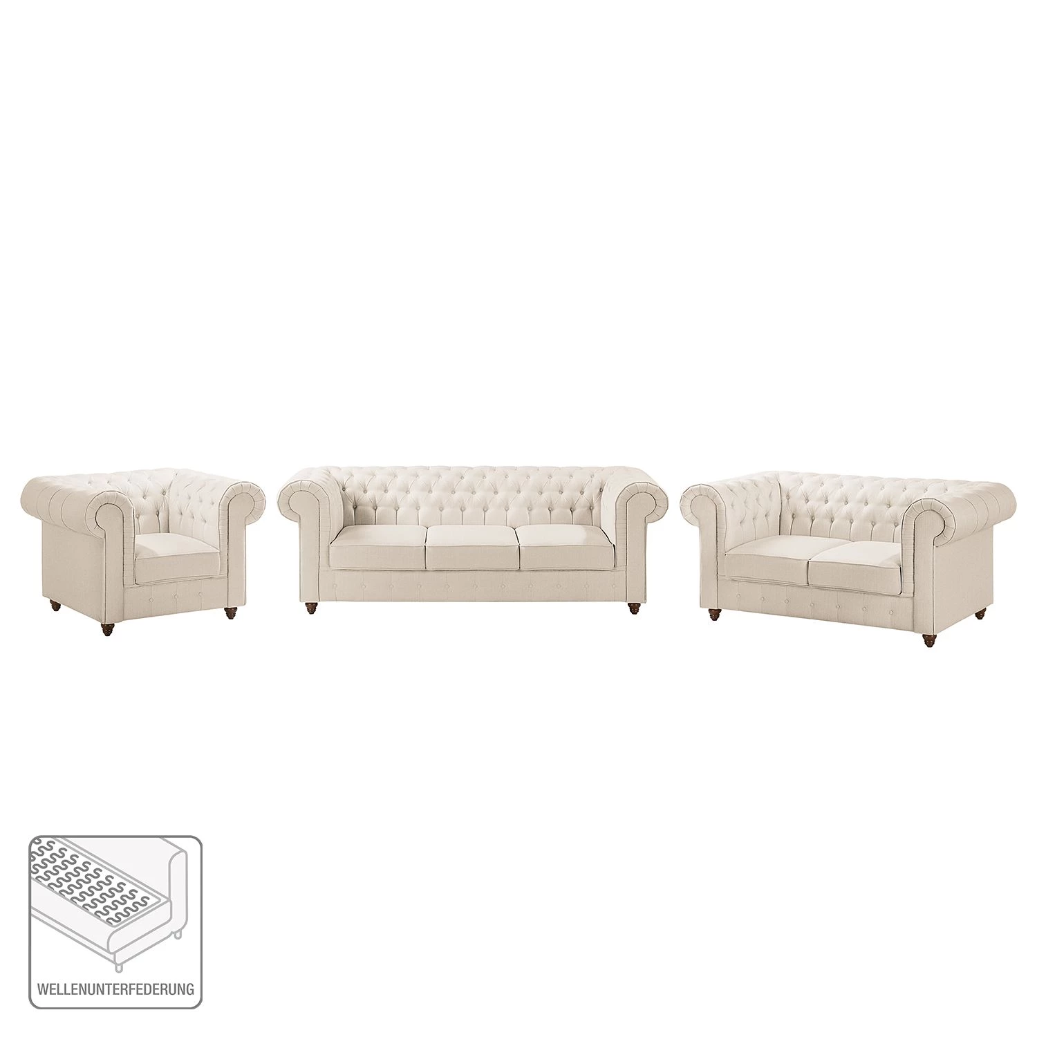 Maison Belfort Ensemble de salon Pintano (3-2-1) - Beige 4 Maison Belfort Ensemble de salon Pintano (3-2-1) - Beige – Image 2