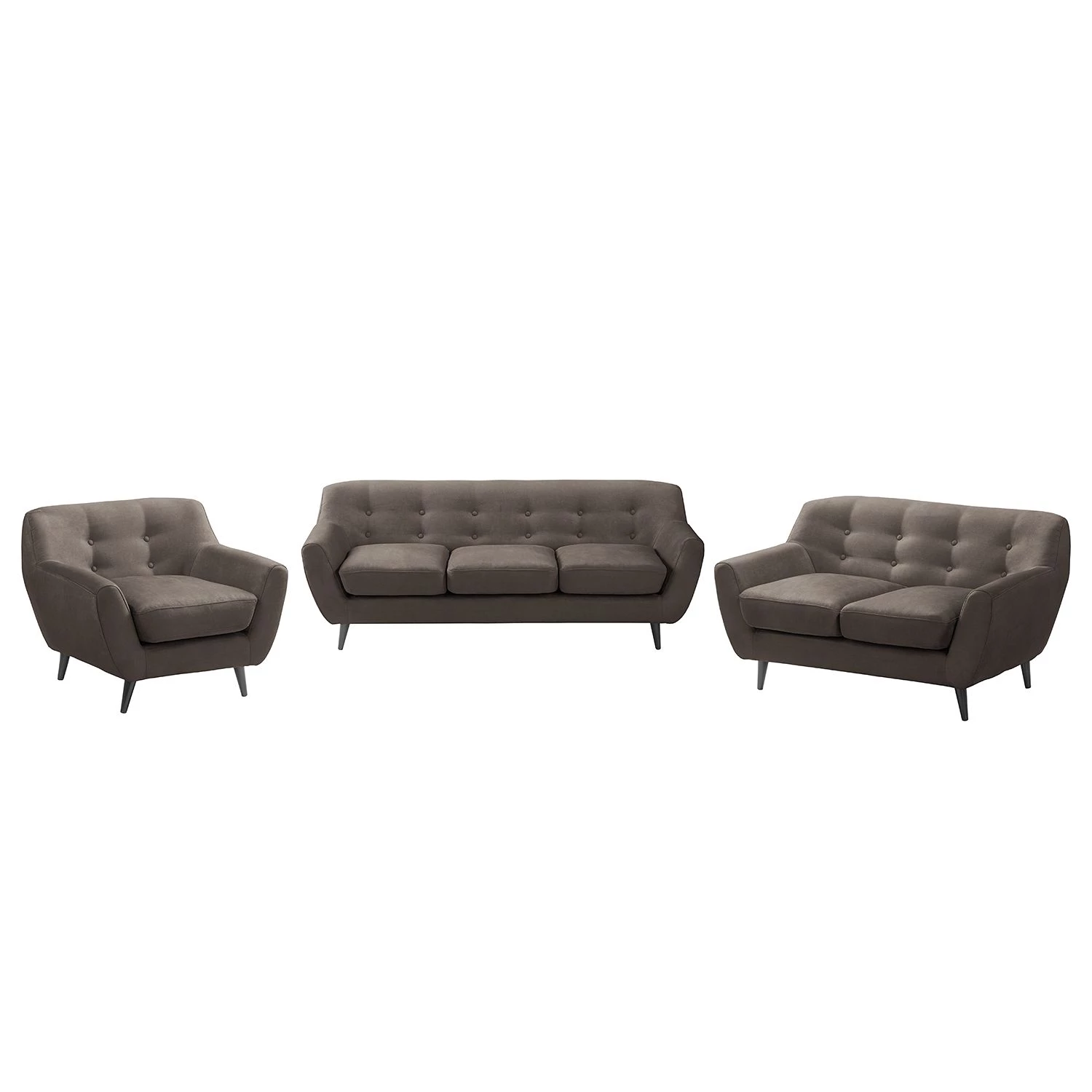 Ars manufacti Ensemble de salon Rometta (3-2-1) - Gris marron 3 Ars manufacti Ensemble de salon Rometta (3-2-1) - Gris marron