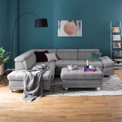 Fredriks Pouf repose-pieds Ayna - Platine 17 Fredriks Pouf repose-pieds Ayna - Platine -Meubles de salon Soldes polsterhocker ayna microfaser platin 4947728