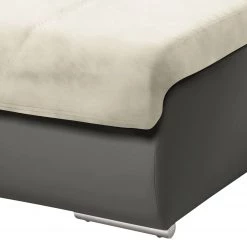 Cotta Pouf repose-pieds Delsbo - Gris foncé / Blanc -Meubles de salon Soldes polsterhocker delsbo kunstleder microfaser dunkelgrau weiss 3510929