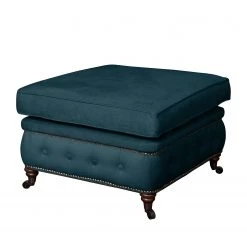 Jack & Alice Repose-pieds capitonné Esplanada - Petit format - Velours - Bleu foncé