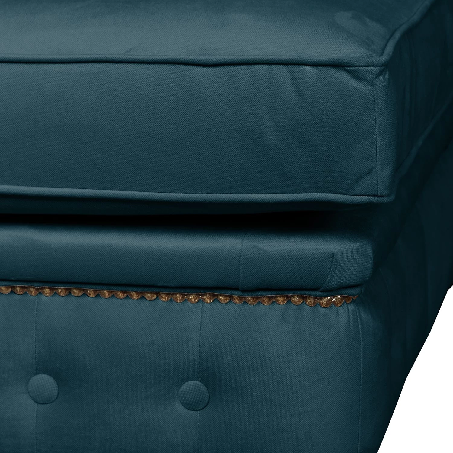 Jack & Alice Repose-pieds capitonné Esplanada - Petit format - Velours - Bleu foncé 6 Jack & Alice Repose-pieds capitonné Esplanada - Petit format - Velours - Bleu foncé – Image 4