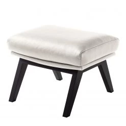Studio Copenhagen Pouf repose-pieds Hepburn I - Cuir véritable Neka : Blanc - Noir