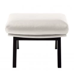 Studio Copenhagen Pouf repose-pieds Hepburn I - Cuir véritable Neka : Blanc - Noir -Meubles de salon Soldes polsterhocker hepburn echtleder echtleder neka weiss 5025380