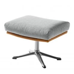 Studio Copenhagen Pouf repose-pieds Hepburn III - Gris clair / Cognac - Chrome brillant