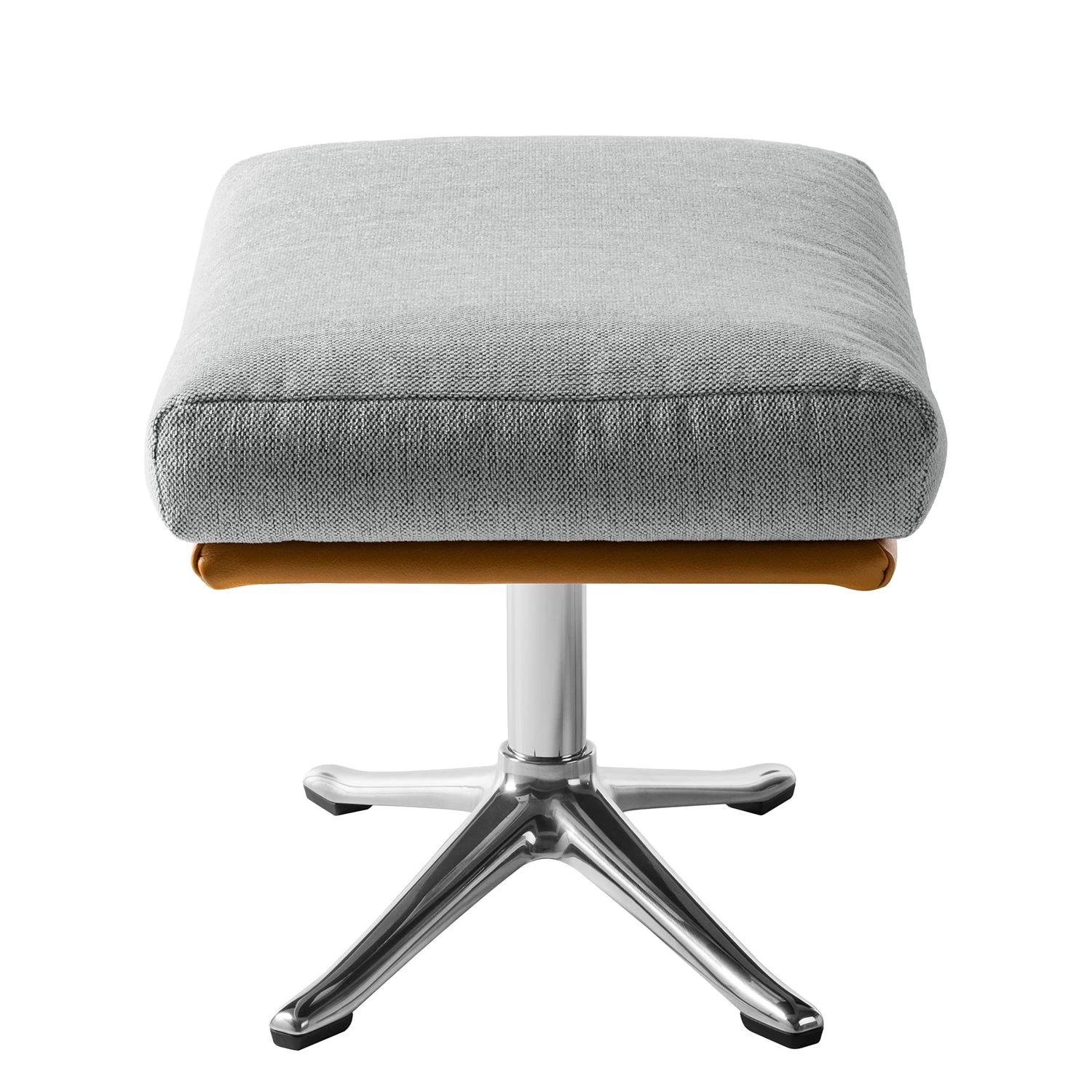 Studio Copenhagen Pouf repose-pieds Hepburn III - Gris clair / Cognac - Chrome brillant 7 Studio Copenhagen Pouf repose-pieds Hepburn III - Gris clair / Cognac - Chrome brillant – Image 5