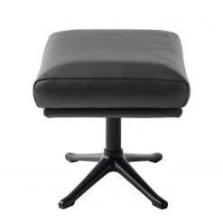 Studio Copenhagen Pouf repose-pieds Hepburn III - Cuir véritable Neka : Gris - Noir -Meubles de salon Soldes polsterhocker hepburn iii echtleder echtleder neka grau 5025980