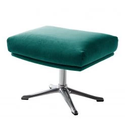 Studio Copenhagen Repose-pieds Hepburn III - Velours Shyla: Pétrol - Chrome brillant