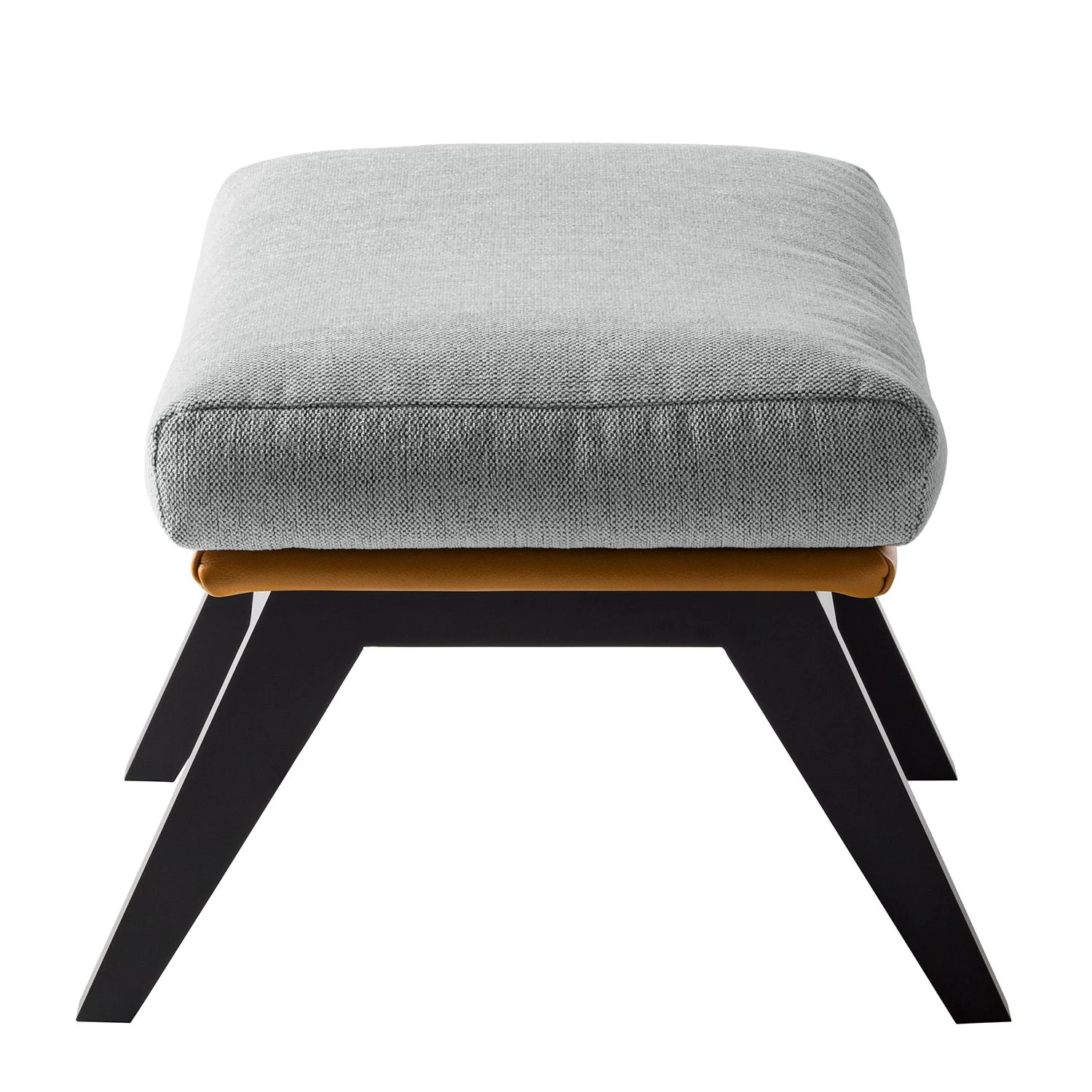 Studio Copenhagen Pouf repose-pieds Hepburn I - Gris clair / Cognac - Noir 8 Studio Copenhagen Pouf repose-pieds Hepburn I - Gris clair / Cognac - Noir – Image 6