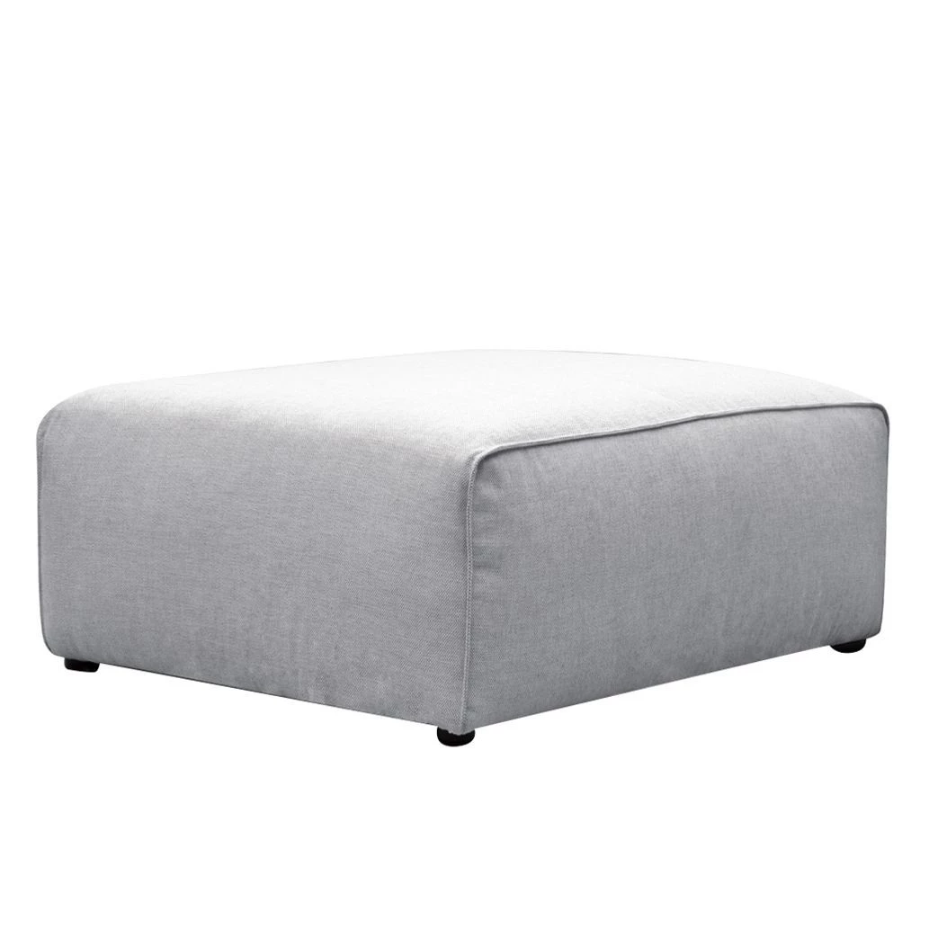 Studio Copenhagen Repose-pieds capitonné HUDSON - Tissu Saia: Gris clair 5 Studio Copenhagen Repose-pieds capitonné HUDSON - Tissu Saia: Gris clair – Image 3