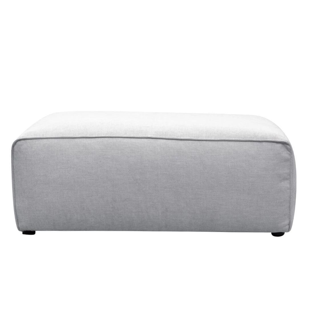 Studio Copenhagen Repose-pieds capitonné HUDSON - Tissu Saia: Gris clair 7 Studio Copenhagen Repose-pieds capitonné HUDSON - Tissu Saia: Gris clair – Image 5