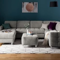 Fredriks Pouf repose-pieds Tanete - Tissu structuré 10 Fredriks Pouf repose-pieds Tanete - Tissu structuré -Meubles de salon Soldes polsterhocker tanete strukturstoff granit 4997488