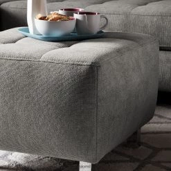 Fredriks Pouf repose-pieds Tanete - Tissu structuré 12 Fredriks Pouf repose-pieds Tanete - Tissu structuré -Meubles de salon Soldes polsterhocker tanete strukturstoff granit 4997496