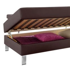 Loftscape Méridienne Athmos (convertible) - Marron chocolat - Accoudoir monté à droite (vu de face) 26 Loftscape Méridienne Athmos (convertible) - Marron chocolat - Accoudoir monté à droite (vu de face) -Meubles de salon Soldes recamiere athmos mit schlaffunktion kunstleder armlehne davorstehend rechts schokoladenbraun 1720414