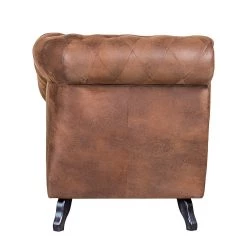 Ars manufacti Méridienne Benavente - Aspect vieux cuir marron - Accoudoir à gauche (vue de face) -Meubles de salon Soldes recamiere benavente antiklederlook braun armlehne davorstehend links 406863