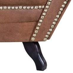 Ars manufacti Méridienne Benavente - Aspect vieux cuir marron - Accoudoir à droite (vue de face) -Meubles de salon Soldes recamiere benavente antiklederlook braun armlehne davorstehend rechts 406250