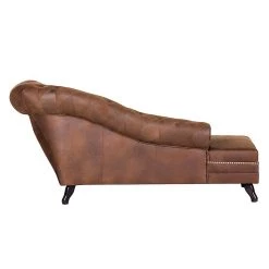 Ars manufacti Méridienne Benavente - Aspect vieux cuir marron - Accoudoir à droite (vue de face) -Meubles de salon Soldes recamiere benavente antiklederlook braun armlehne davorstehend rechts 406286