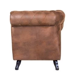 Ars manufacti Méridienne Benavente - Aspect vieux cuir marron - Accoudoir à droite (vue de face) -Meubles de salon Soldes recamiere benavente antiklederlook braun armlehne davorstehend rechts 406290