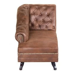 Ars manufacti Méridienne Benavente - Aspect vieux cuir marron - Accoudoir à droite (vue de face) -Meubles de salon Soldes recamiere benavente antiklederlook braun armlehne davorstehend rechts 406296