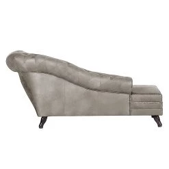 Ars manufacti Méridienne Benavente - Aspect vieux cuir argenté - Accoudoir à droite (vue de face) 19 Ars manufacti Méridienne Benavente - Aspect vieux cuir argenté - Accoudoir à droite (vue de face) -Meubles de salon Soldes recamiere benavente antiklederoptik silber armlehne davorstehend rechts 1757658