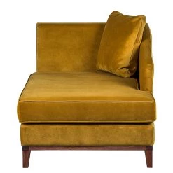 Jack & Alice Récamière Blomma - Velours jaune moutarde - Accoudoir à gauche (vue de face) -Meubles de salon Soldes recamiere blomma samtstoff senfgelb armlehne davorstehend links 354746