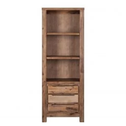 Red Living Étagère Akhatar - Partiellement en acacia massif - Acacia multicolore / Cendré -Meubles de salon Soldes regal akhatar akazie teilmassiv akazie multicolor smoked 3627589