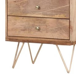 Ars manufacti Étagère Argallo - Manguier massif / Métal - Manguier / Doré -Meubles de salon Soldes regal argallo mango massiv metall mango gold 4419556