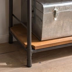 Ars manufacti Étagère échelle Atelier III - Acacia massif / Métal - Acacia marron / Anthracite -Meubles de salon Soldes regal atelier iii akazie massiv metall akazie braun anthrazit 5052968