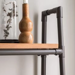 Ars manufacti Étagère échelle Atelier III - Acacia massif / Métal - Acacia marron / Anthracite -Meubles de salon Soldes regal atelier iii akazie massiv metall akazie braun anthrazit 5052976