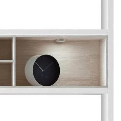 Loftscape Etagère Emporior I - Blanc / Imitation chêne de Sonoma - Avec éclairage -Meubles de salon Soldes regal emporior i weiss sonoma eiche dekor 289565