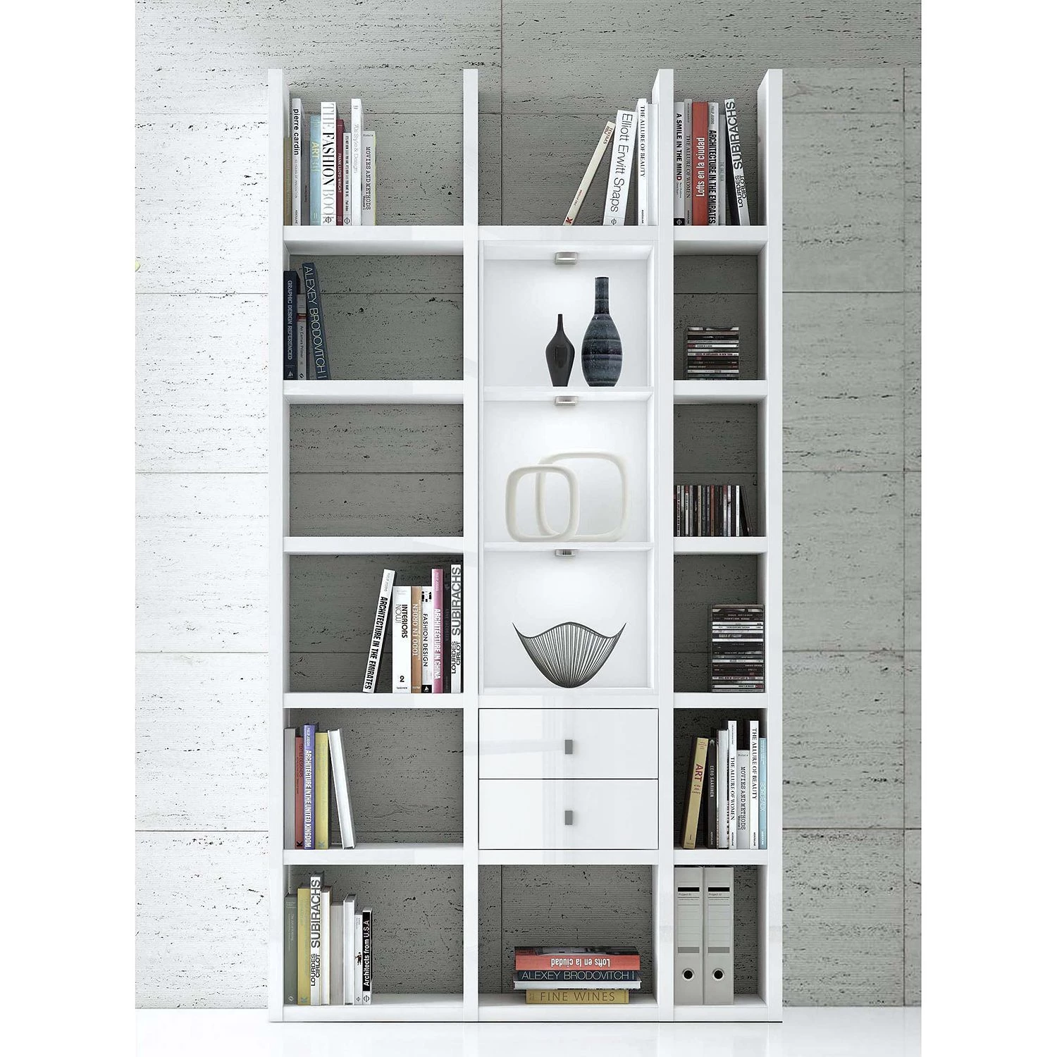 Loftscape Etagère Emporior III - Blanc brillant / Blanc - Sans éclairage 4 Loftscape Etagère Emporior III - Blanc brillant / Blanc - Sans éclairage – Image 2