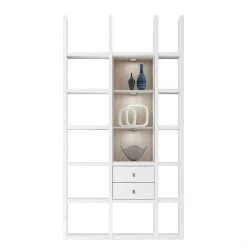 Loftscape Etagère Emporior III - Blanc / Imitation chêne de Sonoma - Avec éclairage