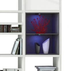 Loftscape Etagère Emporior IV - Blanc brillant / Noir - Avec éclairage 9 Loftscape Etagère Emporior IV - Blanc brillant / Noir - Avec éclairage -Meubles de salon Soldes regal emporior iv mit beleuchtung hochglanz weiss schwarz 2032362