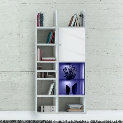 Loftscape Etagère Emporior IV - Blanc brillant / Noir - Avec éclairage 8 Loftscape Etagère Emporior IV - Blanc brillant / Noir - Avec éclairage -Meubles de salon Soldes regal emporior iv rgb led beleuchtung hochglanz weiss schwarz 3398101