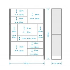 Wolf-Möbel Étagère Iron II - Manguier massif / Fer -Meubles de salon Soldes regal iron ii mango massiv eisen 5131880