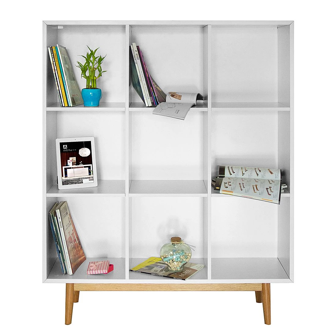 Mørteens Étagère Lindholm III - Blanc / Chêne massif 6 Mørteens Étagère Lindholm III - Blanc / Chêne massif – Image 4