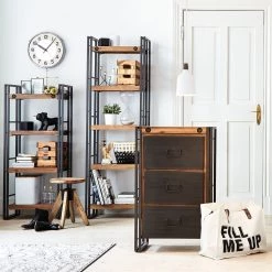 Ars manufacti Etagère Manchester -Meubles de salon Soldes regal manchester i akazie massiv metall 4873020