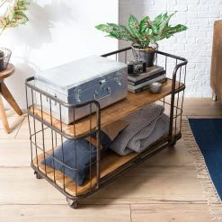 Ars manufacti Étagère Namber II - Manguier massif / Métal - Manguier / Noir -Meubles de salon Soldes regal namber ii mango massiv metall mango schwarz 5167284