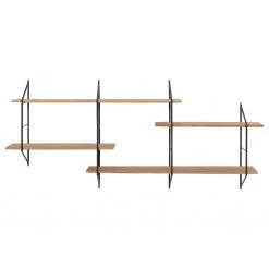 Mørteens Étagère Oxbow I - Paulownia massif / Métal - Paulownia / Noir -Meubles de salon Soldes regal oxbow i paulownia massiv paulownia 4562300