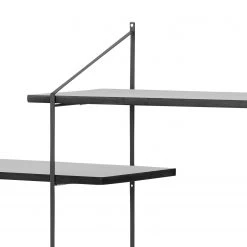 Mørteens Étagère Oxbow I - Paulownia massif / Métal - Paulownia Noir -Meubles de salon Soldes regal oxbow i paulownia massiv schwarz 4562340