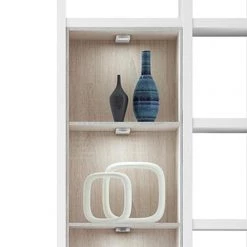 Loftscape Etagère Emporior III.B - Blanc / Imitation chêne de Sonoma - Avec éclairage -Meubles de salon Soldes regalwand emporior iii b weiss sonoma eiche dekor 289525