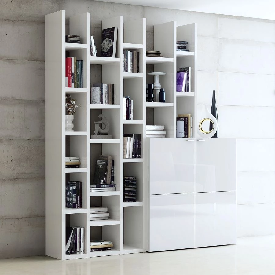 Loftscape Bibliothèque Emporior IV - Blanc brillant 4 Loftscape Bibliothèque Emporior IV - Blanc brillant – Image 2