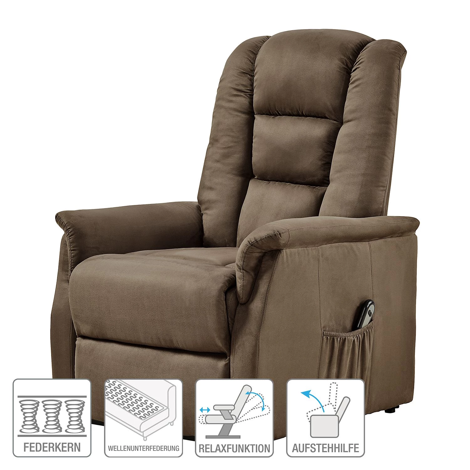 Modoform Fauteuil de relaxation Glein - Microfibre - Marron 4 Modoform Fauteuil de relaxation Glein - Microfibre - Marron – Image 2