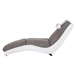 Roomscape Chaise longue de relaxation Carson - Cuir synthétique blanc / Tissu structuré gris clair -Meubles de salon Soldes relaxliege carson kunstleder weiss strukturstoff hellgrau 388179