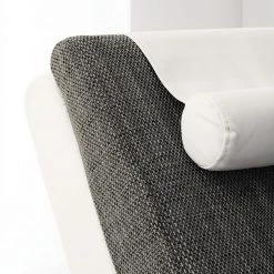 Roomscape Chaise longue de relaxation Carson - Cuir synthétique blanc / Tissu structuré gris clair -Meubles de salon Soldes relaxliege carson kunstleder weiss strukturstoff hellgrau 4905168