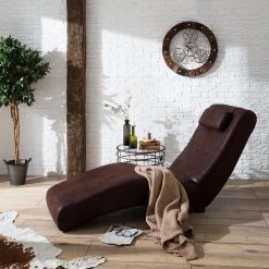 Red Living Chaise longue de relaxation Ohara - Aspect vieux cuir marron foncé -Meubles de salon Soldes relaxliege ohara antiklederoptik dunkelbraun 5092908