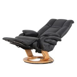 Modoform Fauteuil de relaxation Casey - Cuir véritable / Imitation cuir - Noir -Meubles de salon Soldes relaxsessel casey echtleder kunstleder schwarz 939186