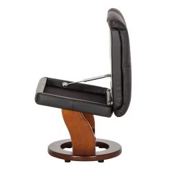 Modoform Fauteuil relax et repose-pieds Grunewald - Cuir véritable / Imitation cuir - Noir - Marron -Meubles de salon Soldes relaxsessel grunewald mit hocker echtleder schwarz 374910