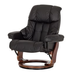 Modoform Fauteuil relax et repose-pieds Grunewald - Cuir véritable / Imitation cuir - Noir - Marron -Meubles de salon Soldes relaxsessel grunewald mit hocker echtleder schwarz 374915