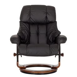 Modoform Fauteuil relax et repose-pieds Grunewald - Cuir véritable / Imitation cuir - Noir - Marron -Meubles de salon Soldes relaxsessel grunewald mit hocker echtleder schwarz 374916